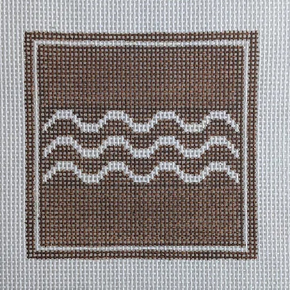 Fire and Iris Outdoor Recreation Sign Coaster - Waves Needlepoint Canvas