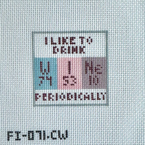 Fire and Iris Periodically Wine Insert Needlepoint Canvas