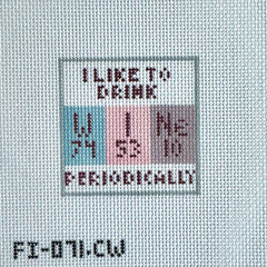 Fire and Iris Periodically Wine Insert Needlepoint Canvas