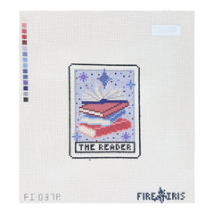 Fire and Iris The Reader Tarot Card Needlepoint Canvas
