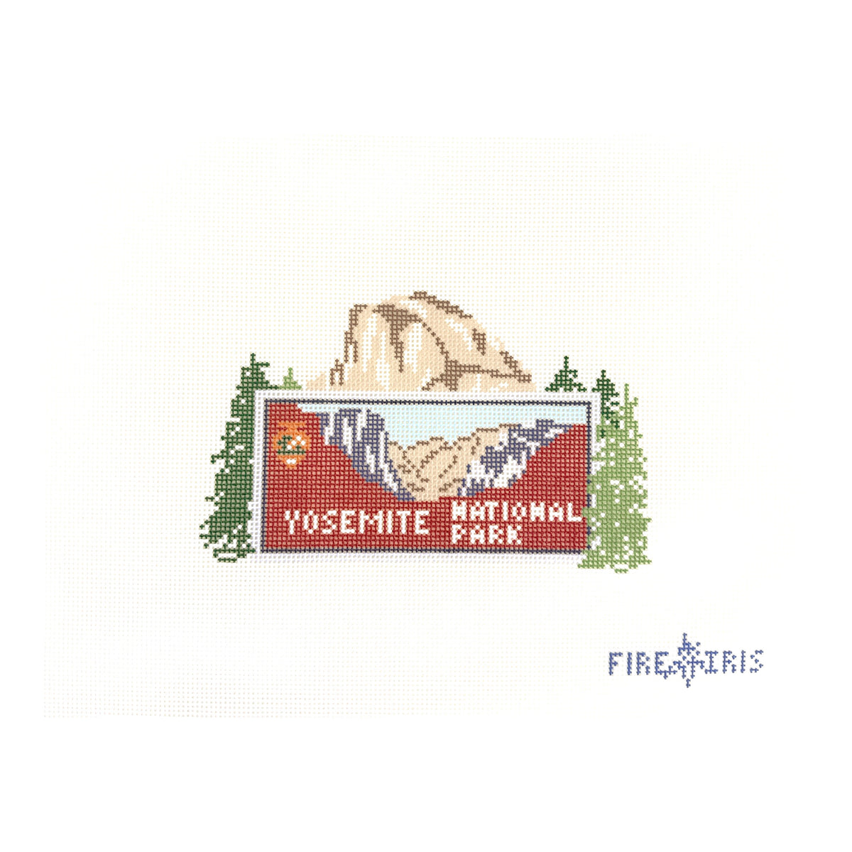Fire and Iris Yosemite Sign Needlepoint Canvas