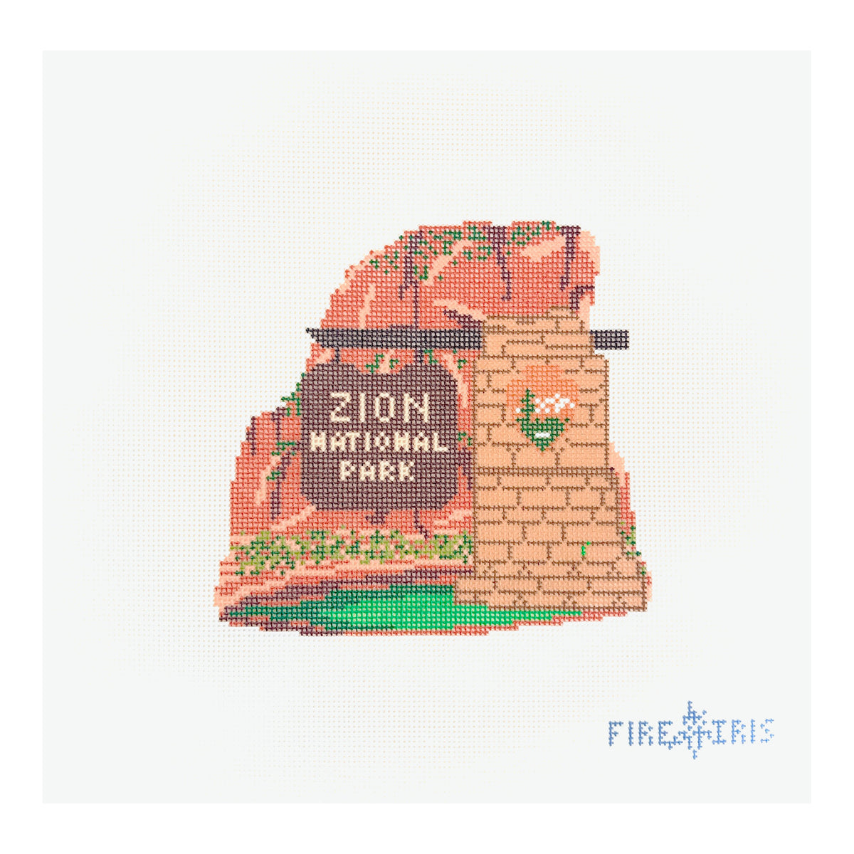 Fire and Iris Zion Sign Needlepoint Canvas