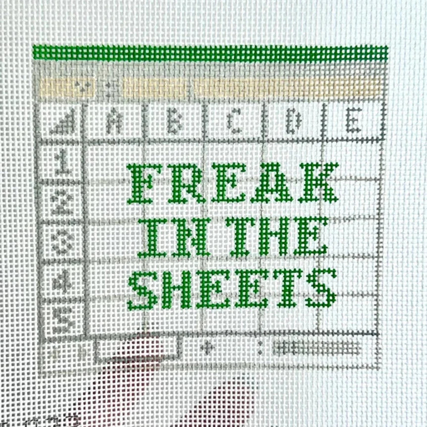 Fire and Iris Freak in the Sheets Needlepoint Canvas