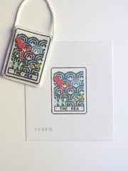 Fire and Iris The Sea Tarot Card Needlepoint Canvas