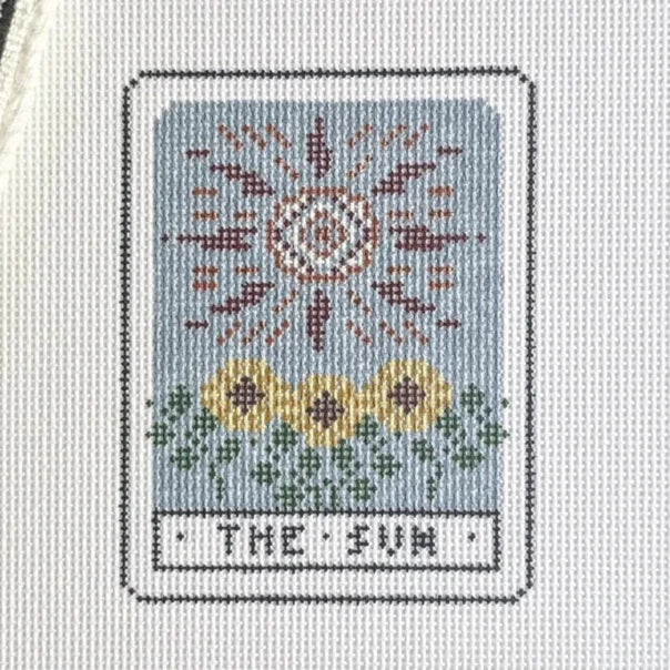 Fire and Iris The Sun Tarot Card Needlepoint Canvas