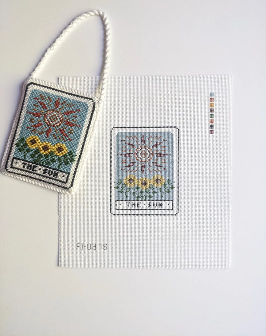 Fire and Iris The Sun Tarot Card Needlepoint Canvas