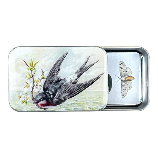 Firefly Notes Spring Swallow Notions Tin Needle Case