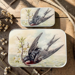 Firefly Notes Spring Swallow Notions Tin Needle Case