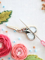 Flamingo Toes Embroidery Scissors Needle Minder