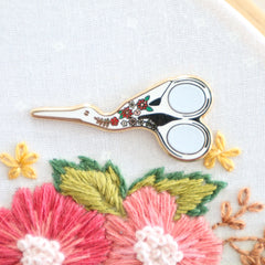 Flamingo Toes Embroidery Scissors Needle Minder