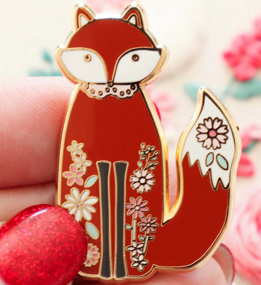 Flamingo Toes Floral Fox Needle Minder