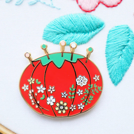 Flamingo Toes Vintage Tomato Pin Cushion Needle Minder