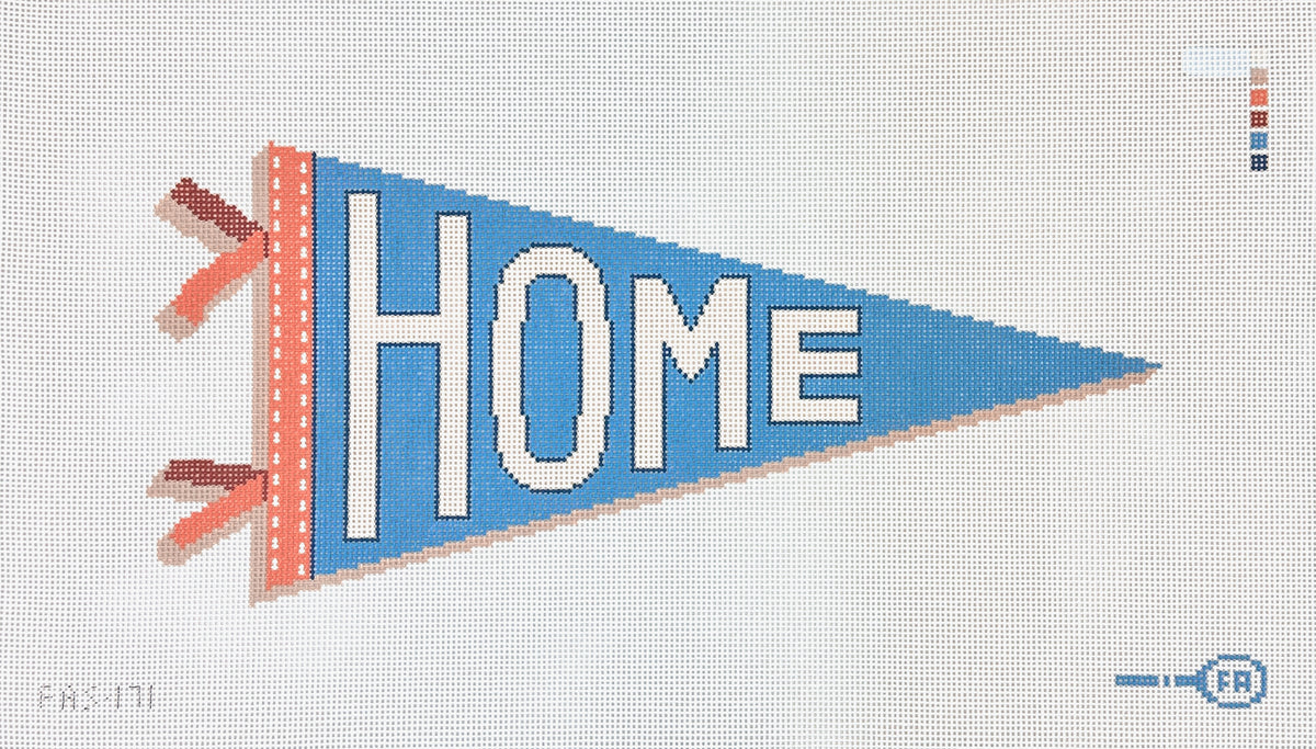 Frances Abel Studio Home Pennant Flag Needlepoint Canvas