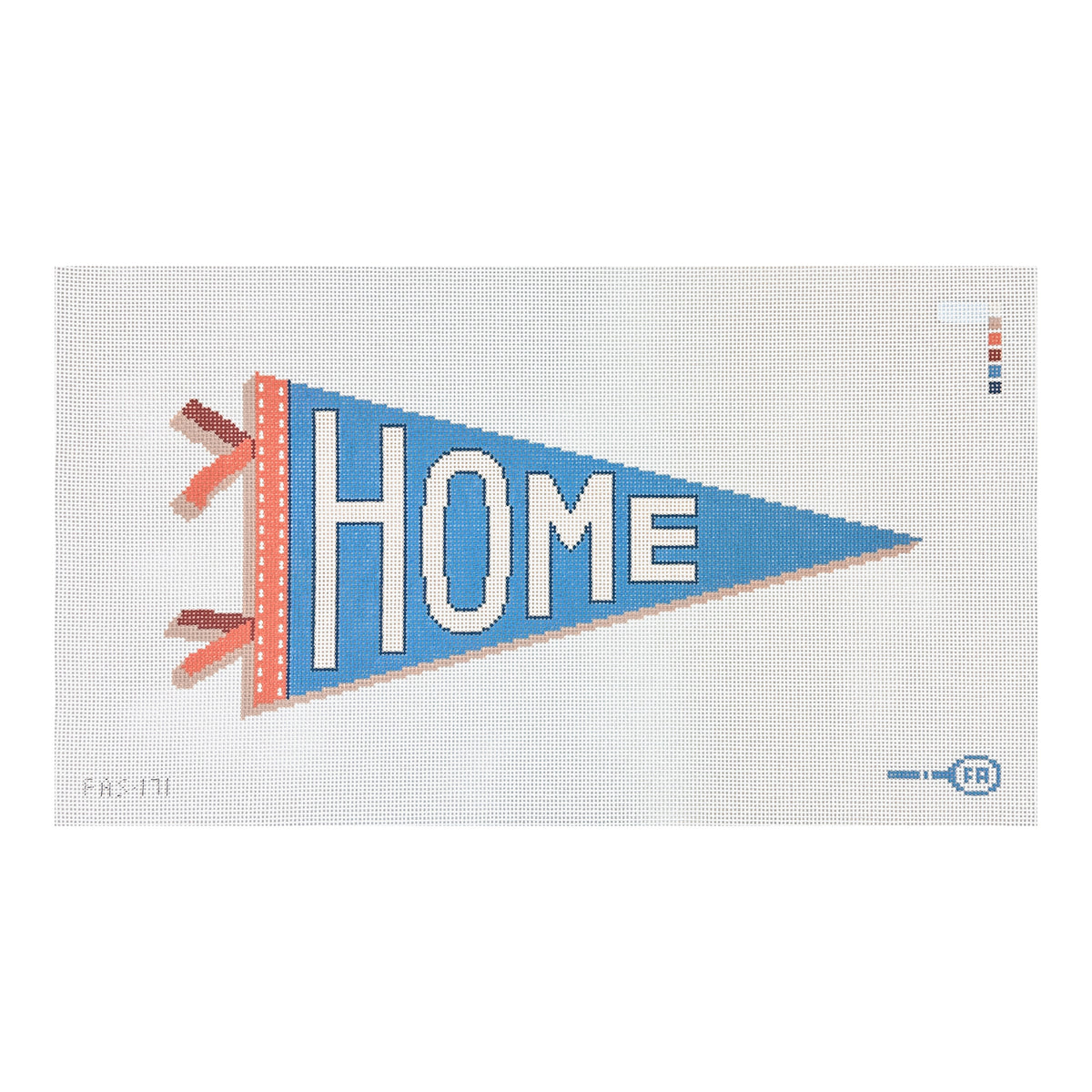 Frances Abel Studio Home Pennant Flag Needlepoint Canvas