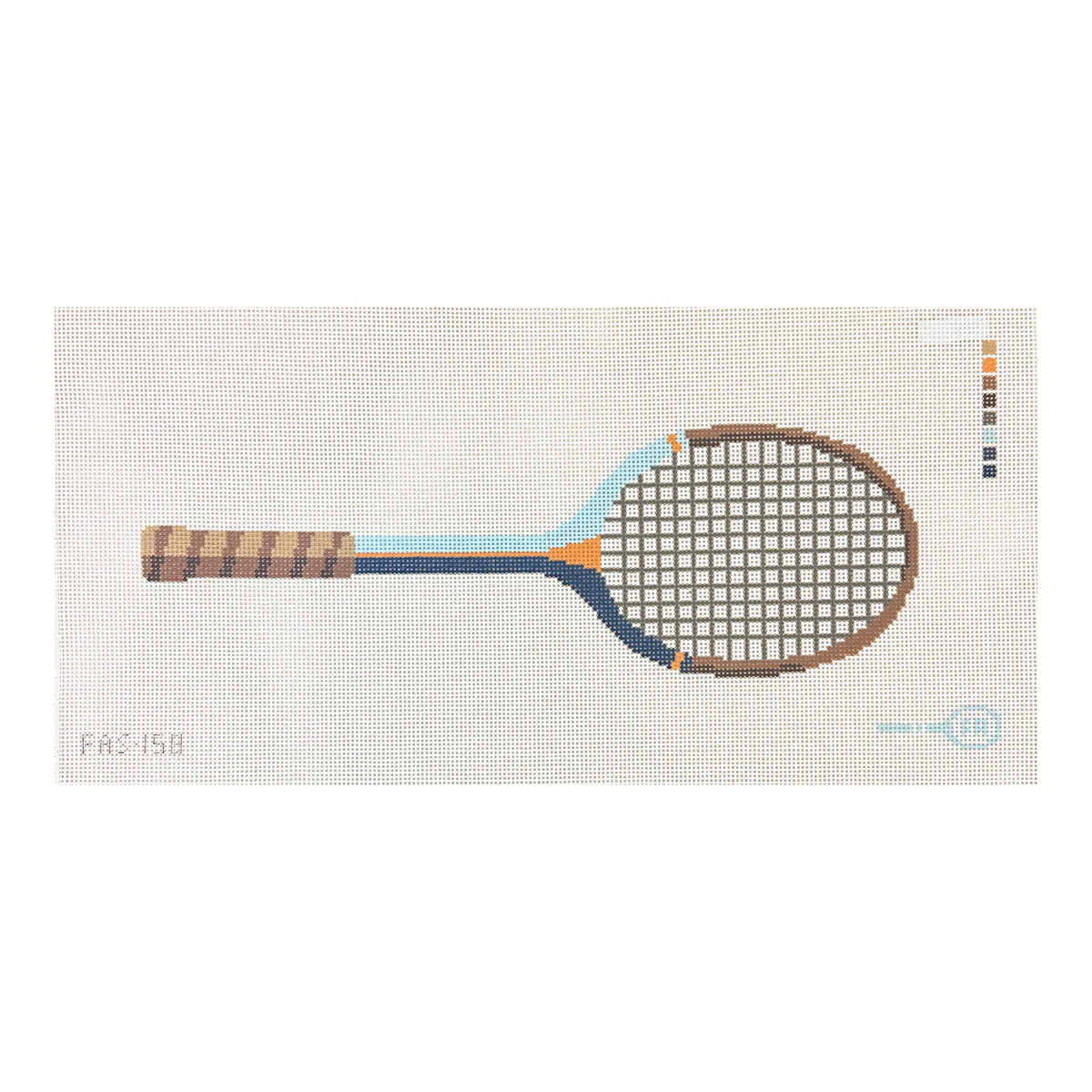 Frances Abel Studio Vintage Racket Needlepoint Canvas - Navy