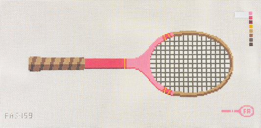 Frances Abel Studio Vintage Racket Needlepoint Canvas - Pink
