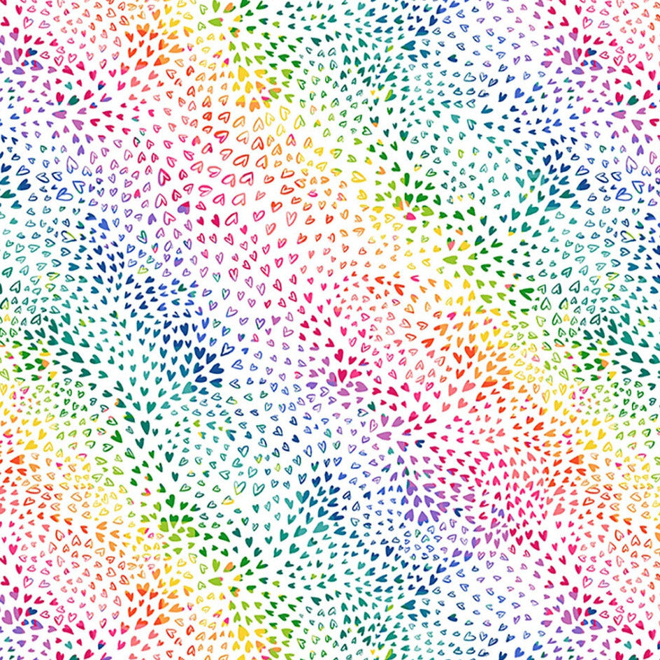 FreeSpirit Fabrics Daughter Earth Little Hearts Cotton - White