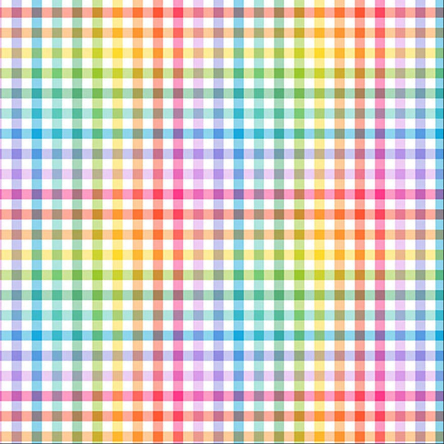 FreeSpirit Fabrics Daughter Earth Rainbow Gingham - White