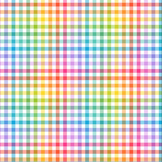 FreeSpirit Fabrics Daughter Earth Rainbow Gingham - White