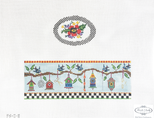 Funda Scully Bird Stitchers Oval Hinged Box Needlepoint Canvas