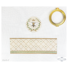 Funda Scully Queen Bee Beige Round Hinged Box Needlepoint Canvas