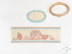 Funda Scully Sea Shells Oval Hinged Box Needlepoint Canvas