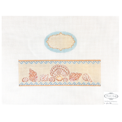 Funda Scully Sea Shells Oval Hinged Box Needlepoint Canvas