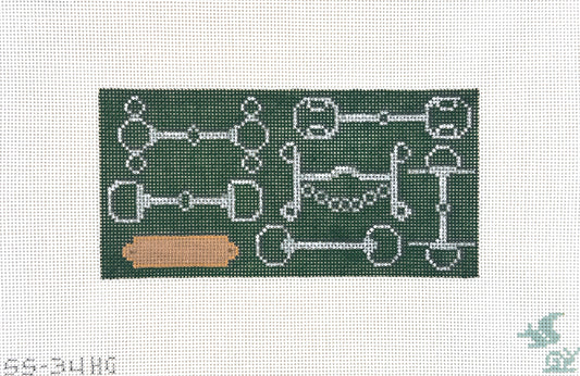The Gingham Stitchery The Squirrel and The Snail Bits and Nameplate Clutch Insert Needlepoint Canvas