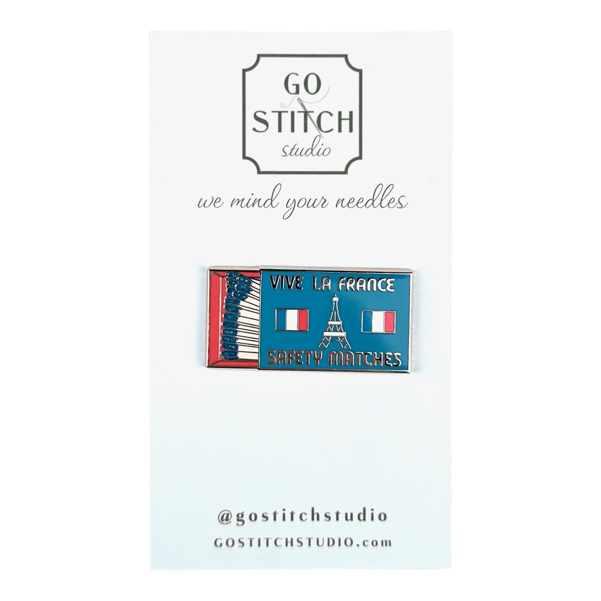 Go Stitch Studio Vive la France Matchbox Needle Minder