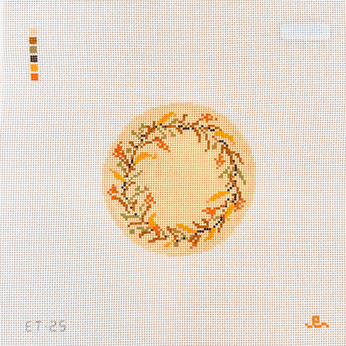 Goodpoint Needlepoint Elizabeth Taylor Autumn Round Needlepoint Canvas