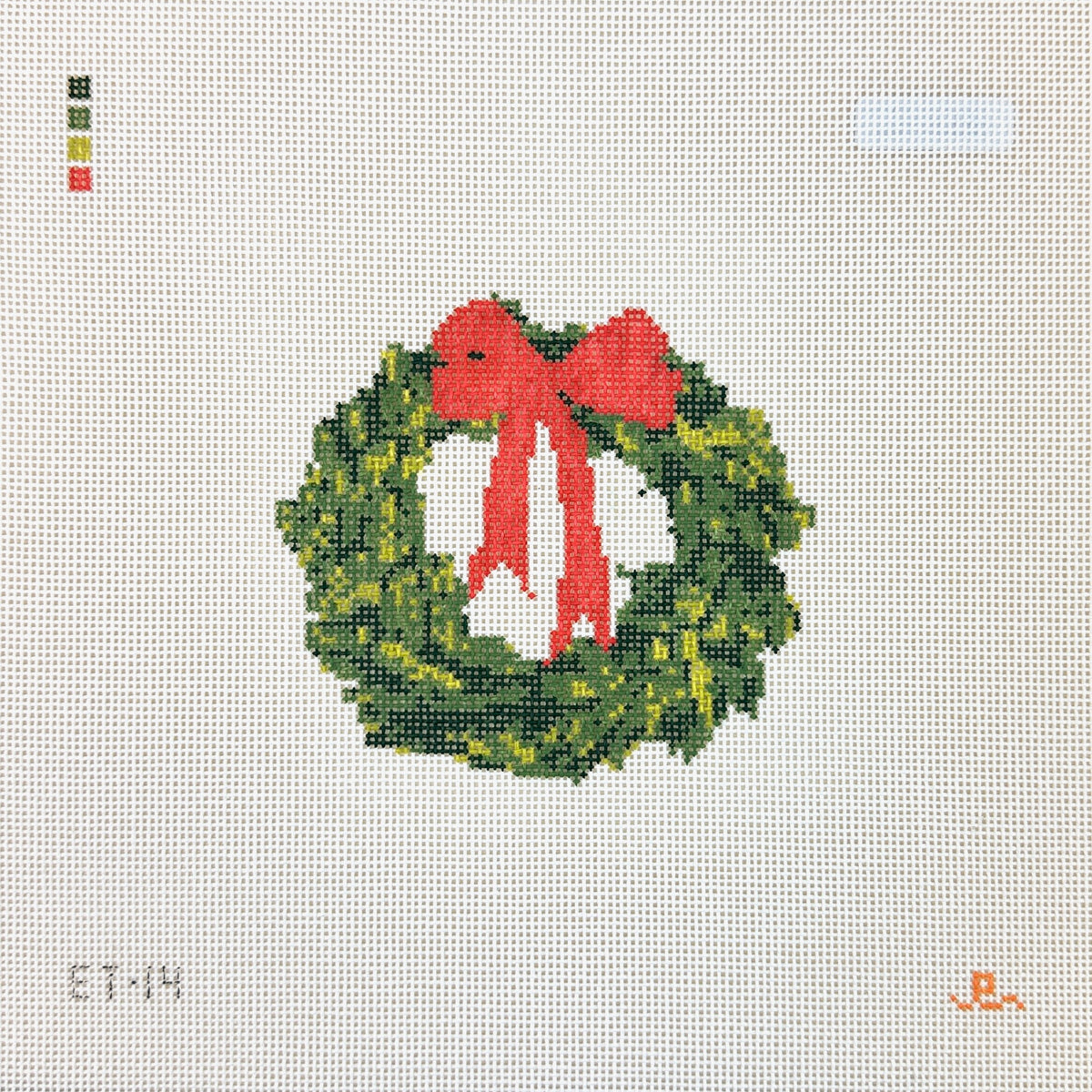 Goodpoint Needlepoint Elizabeth Taylor Holiday Wreath Needlepoint Canvas