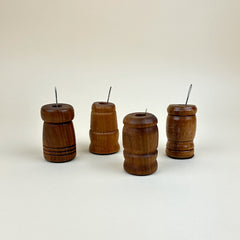 Hand Turned Wooden Magnetic Needle Holders