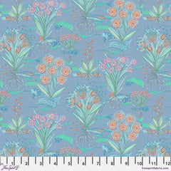 Helen Prior Flourish & Bloom Garden Cotton Fabric - Periwinkle