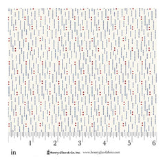 Henry Glass Stacy West Seasonal Shirtings Dotted Lines Cotton in Blue/Red