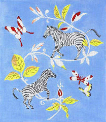 The Meredith Collection Harrison Howard Zebras At Play Needlepoint Canvas