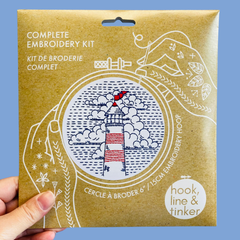 Hook Line and Tinker Lighthouse Embroidery Kit
