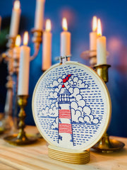 Hook Line and Tinker Lighthouse Embroidery Kit