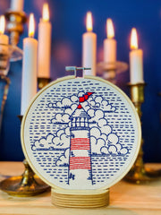 Hook Line and Tinker Lighthouse Embroidery Kit