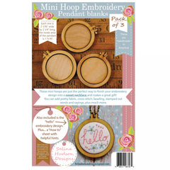Hudson's Holidays Designs Mini Embroidery Hoop Pendants - Set of 3