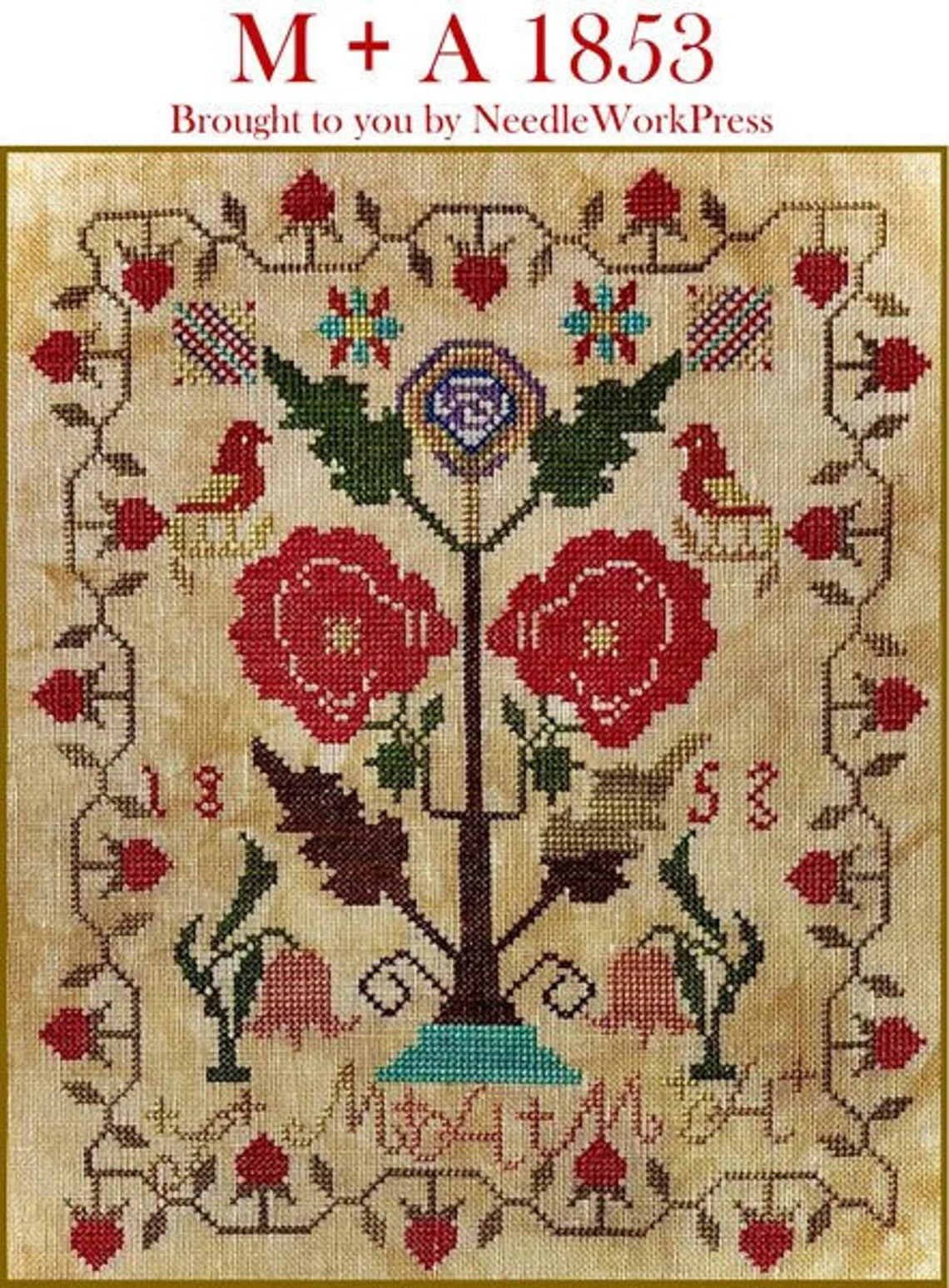 NeedleWork Press M + A 1853 Cross Stitch Pattern
