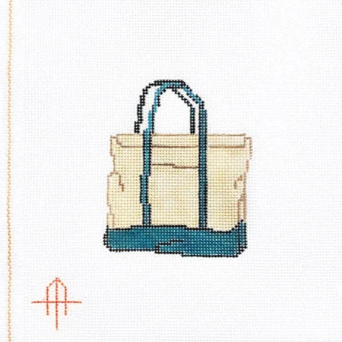 Wheelhaus Needlepoint Green Boat Tote Needlepoint Canvas - 13M