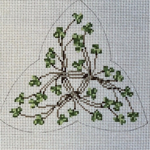 The Gingham Stitchery Kate Woodward Shamrock Celtic Knot Needlepoint Canvas