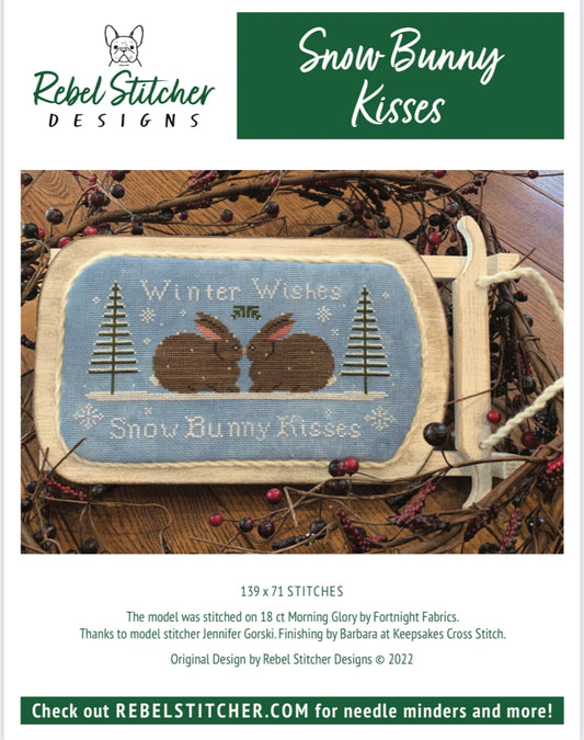 Rebel Stitcher Designs Snow Bunny Kisses Cross Stitch Pattern