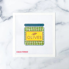 Coco Frank Olive Jar Needlepoint Canvas
