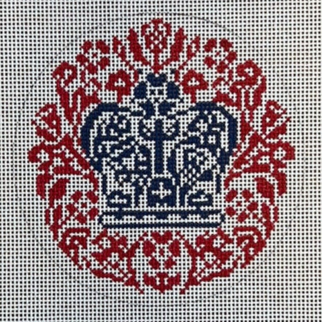 The Gingham Stitchery Kate Woodward Coronation Emblem Needlepoint Canvas