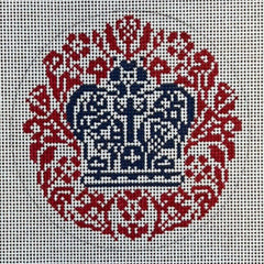 The Gingham Stitchery Kate Woodward Coronation Emblem Needlepoint Canvas