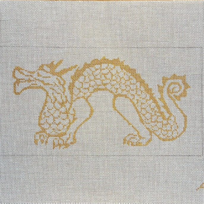 The Gingham Stitchery Amelia Bond Designs Golden Scale Dragon Needlepoint Canvas