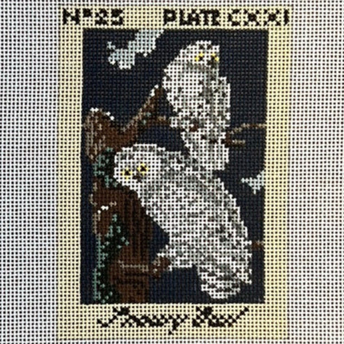 The Gingham Stitchery Kate Woodward Audubon Snowy Owl Needlepoint Canvas