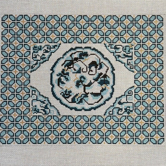 The Gingham Stitchery Amelia Bond Designs Toile De Jouy Pillow Needlepoint Canvas