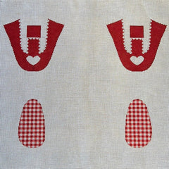 The Gingham Stitchery Kate Woodward Heart Baby Booties Needlepoint Canvas